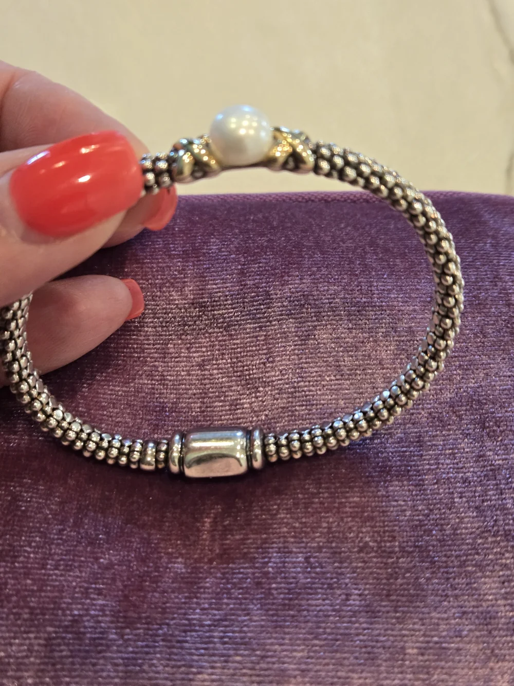 LAGOS Two-Tone Pearl Bracelet with 18k Gold X Accents